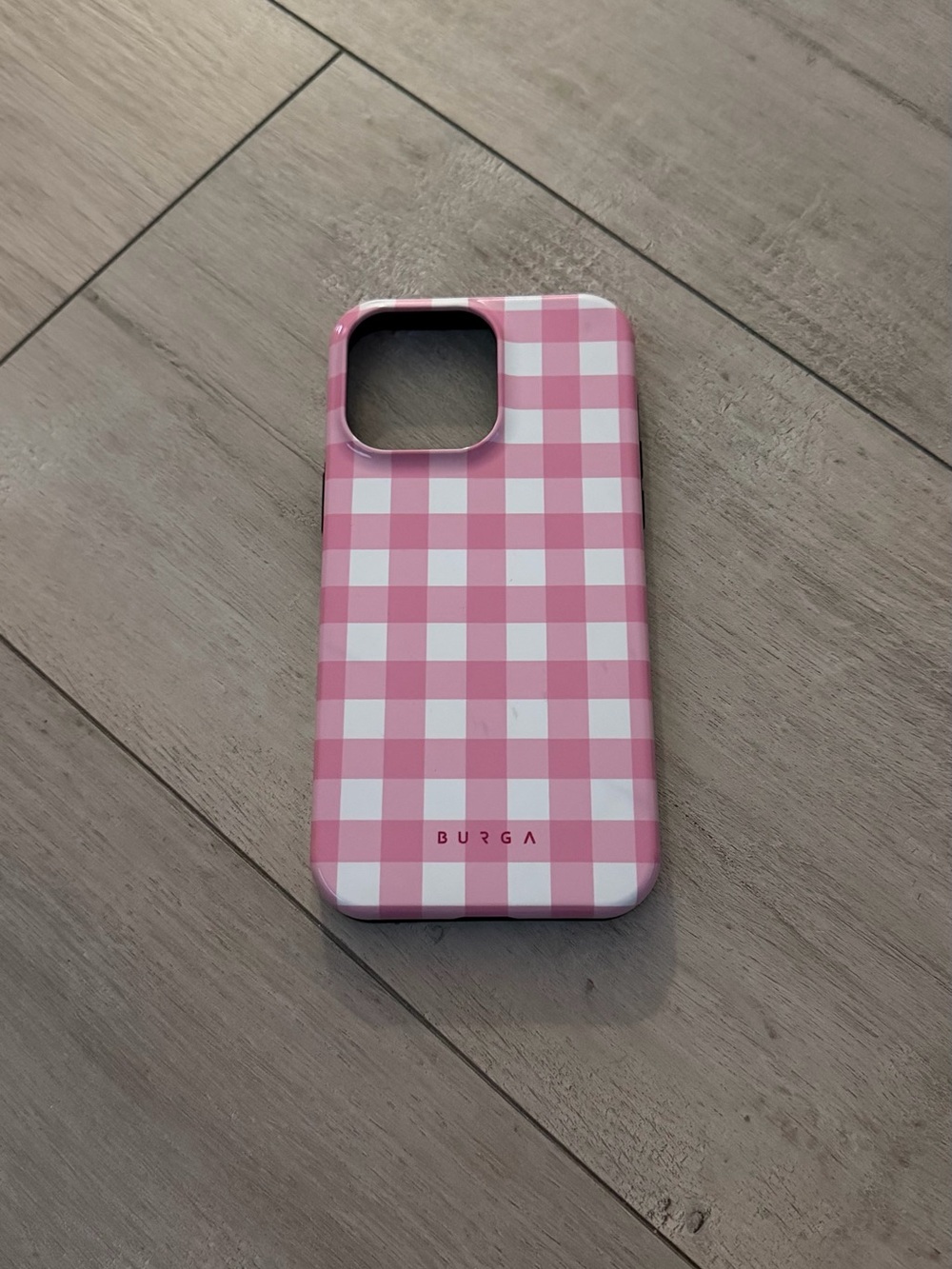 Burga Pink Gingham Protective Phone Case